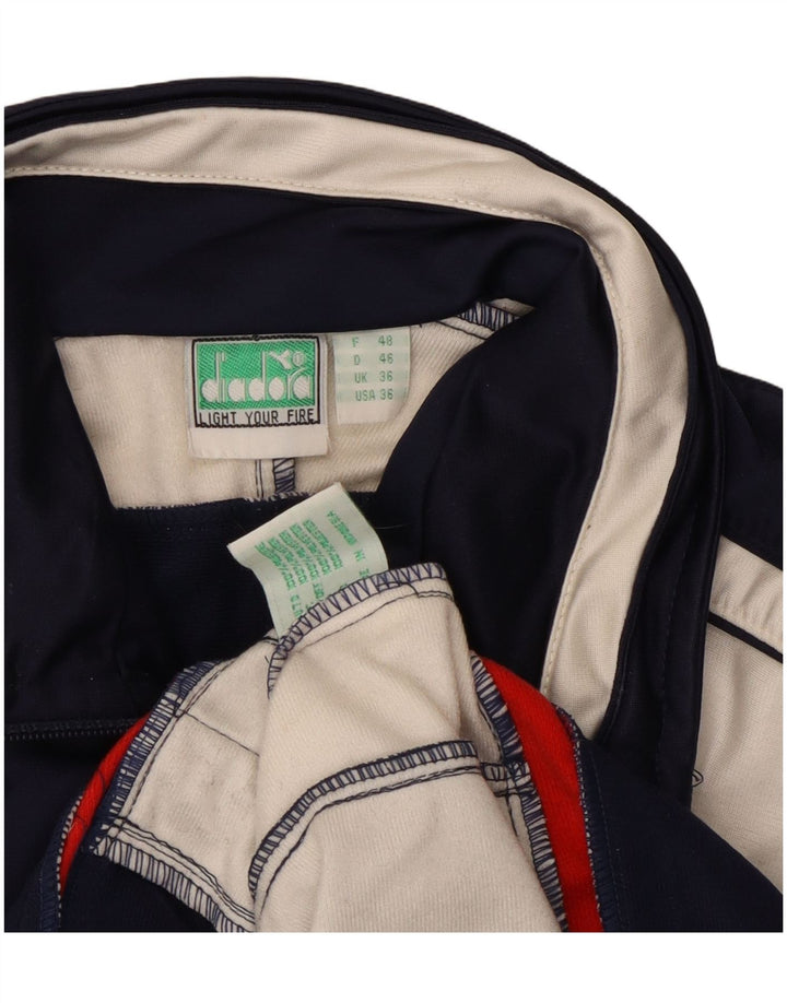 Diadora Herren-Trainingsanzug-Top-Jacke, UK-Größe 36, Größe S, Marineblau, Farbblock
