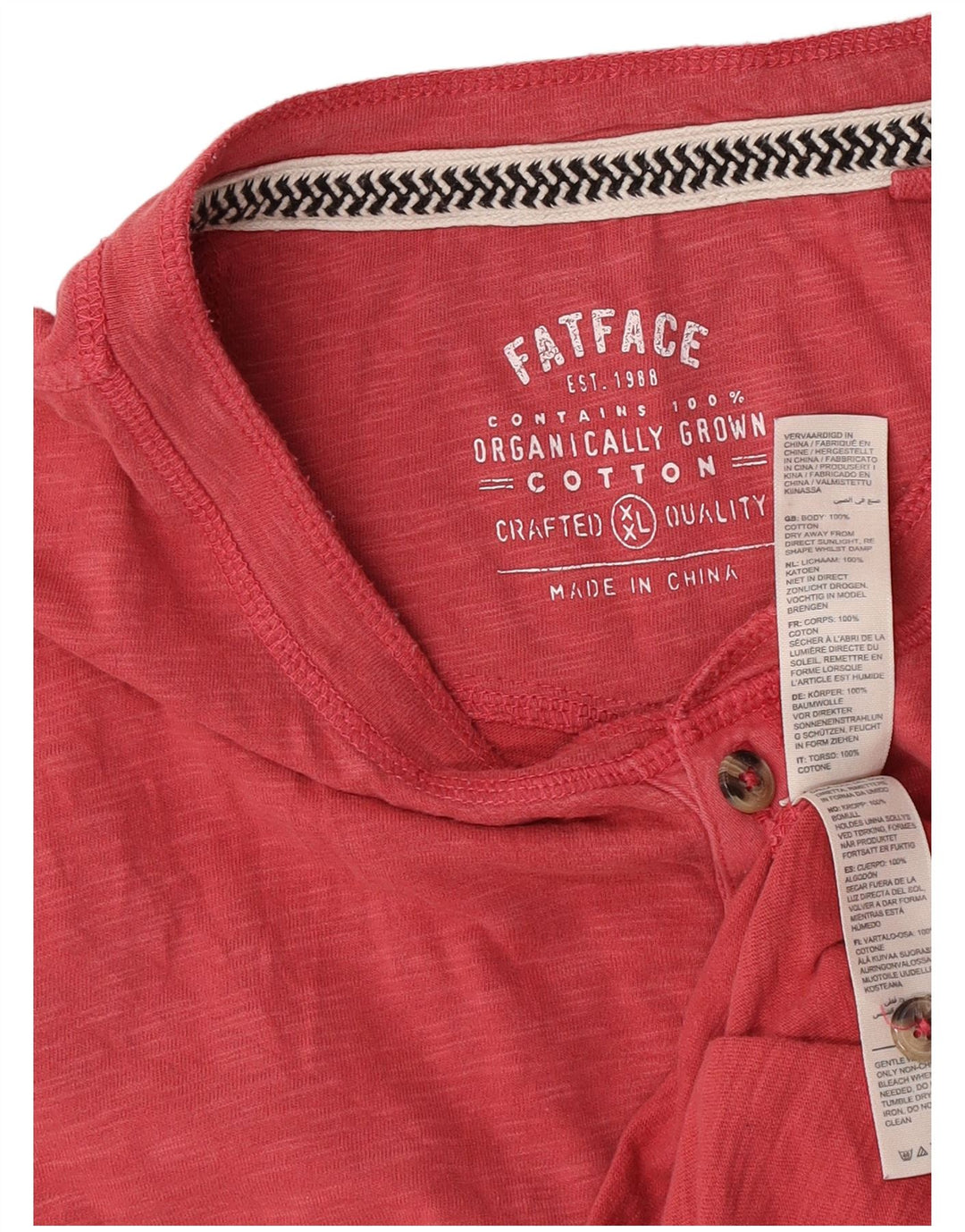 Fat Face Herren T-Shirt Top 2XL Rot Baumwolle