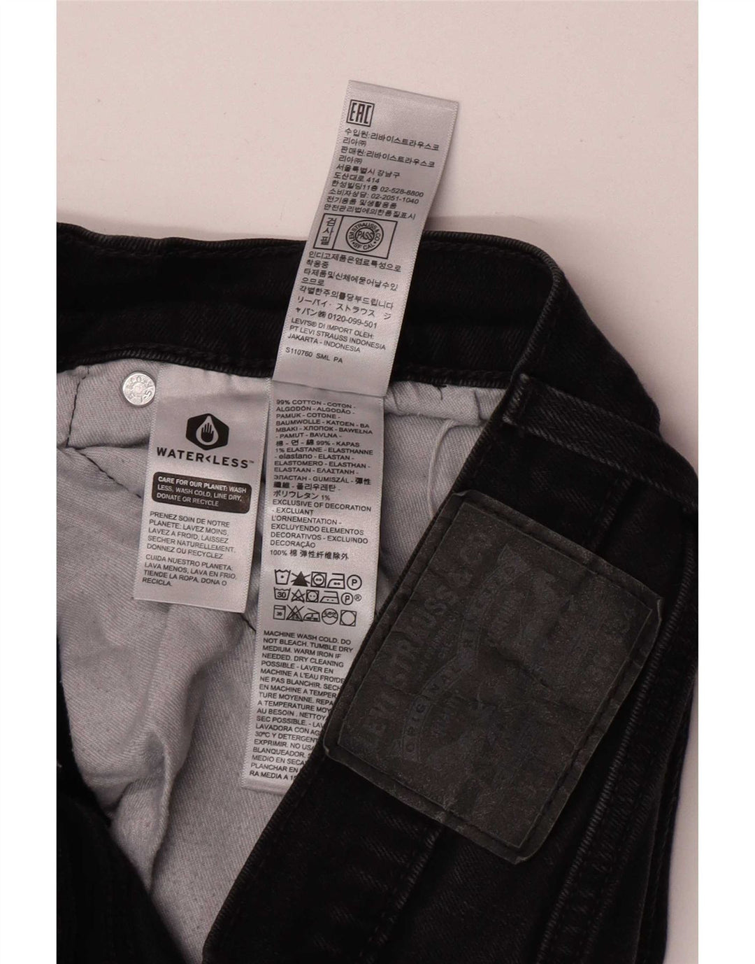Levi's Herren 511 Slim Jeans W36 L34 Schwarze Baumwolle