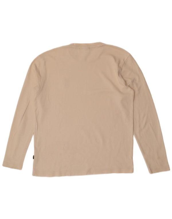 Hugo Boss Mens Top Long Sleeve Large Off White Cotton