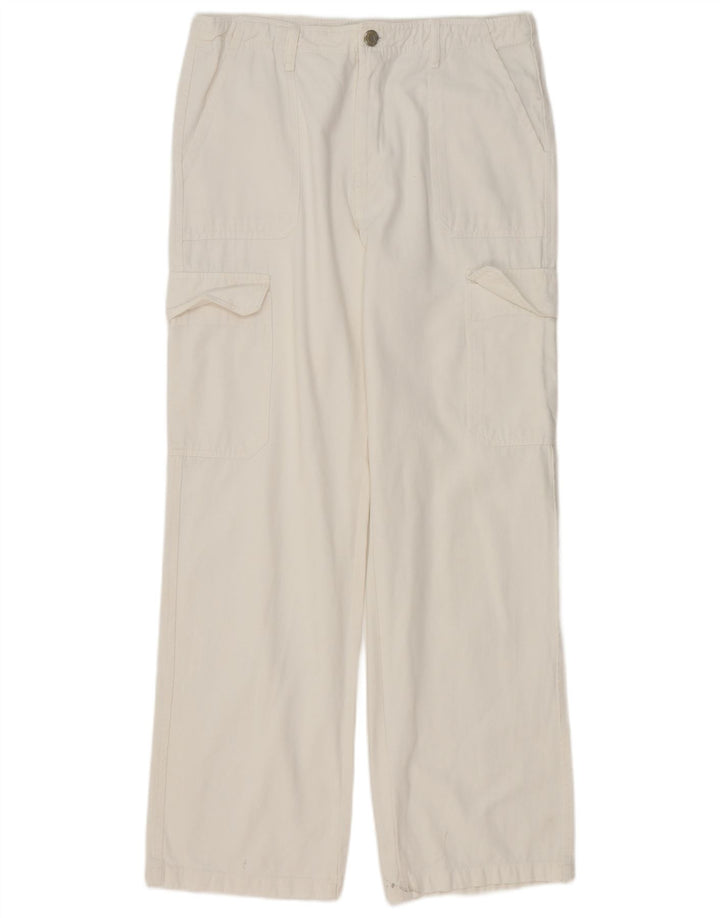 Gerade Cargohose für Damen von Zara, EU 42, Größe L, W32, L32, Weiß