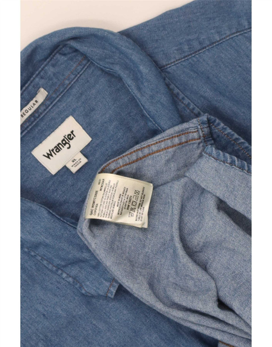 Wrangler Herren Western-Jeanshemd mit normaler Passform, XL, blaue Baumwolle