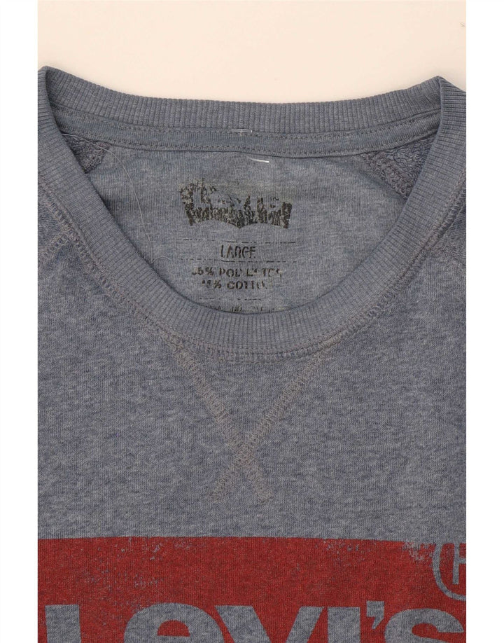 Levi's Herren-Sweatshirt mit Grafik, groß, blau, Polyester