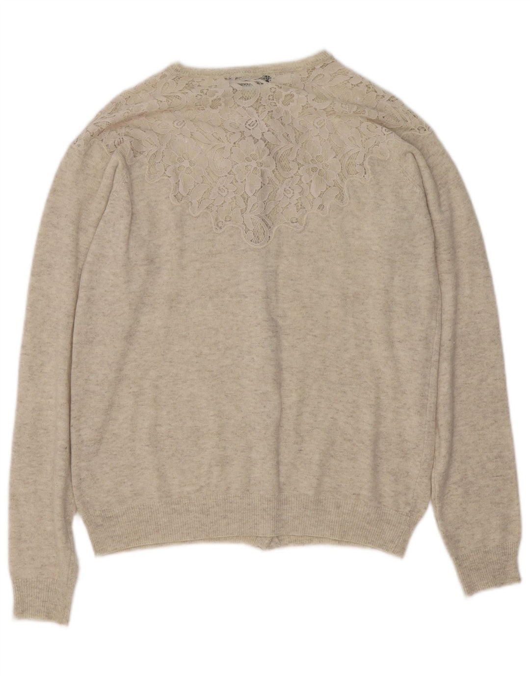 Zara Damen-Cardigan-Pullover UK 16 Large Beige Flecked