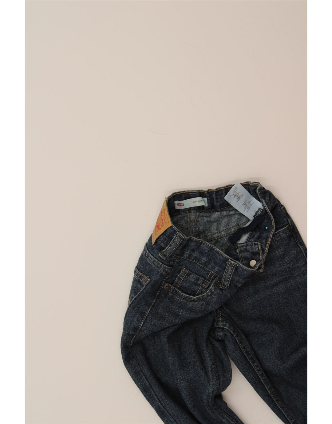 LEVI'S Boys 511 Slim Jeans 6-7 Years W22 L20 Navy Blue Cotton Vintage Levi's and Second-Hand Levi's from Messina Hembry 