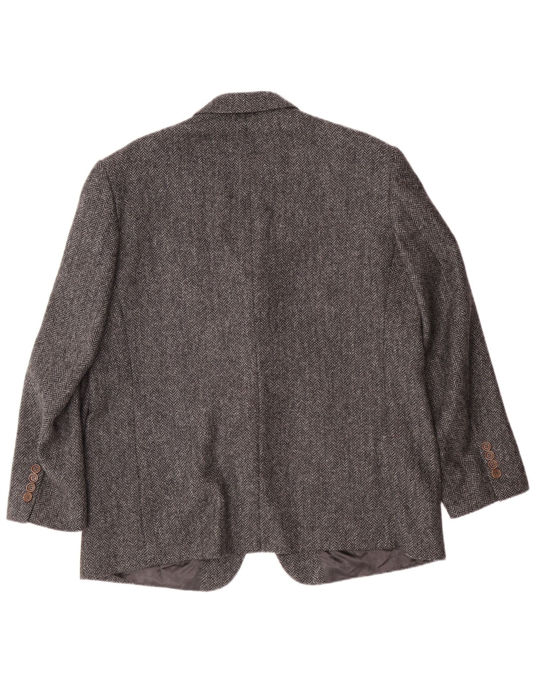 PRANDINA Herren-Blazer mit 3 Knöpfen, IT 51, großes graues Fischgrätenmuster