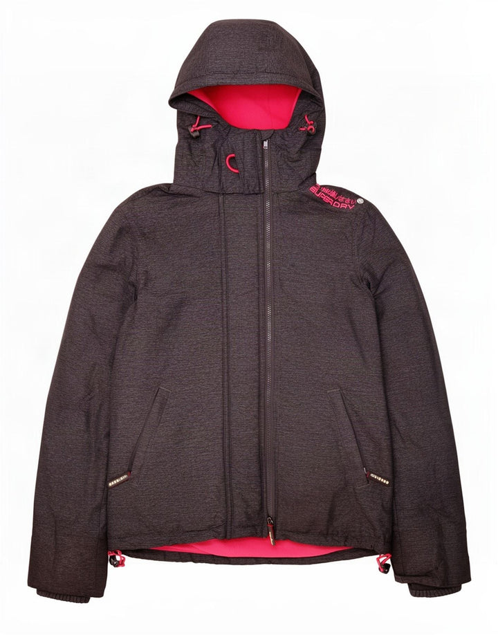 Superdry Damen Windcheater Kapuzen-Windjacke UK 14 Mittelgrau