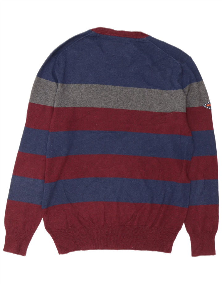 SUPERDRY Herren-Pullover mit Rundhalsausschnitt, groß, mehrfarbig, gestreift