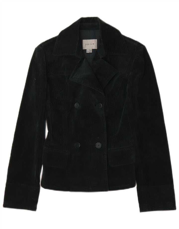 Jigsaw Zweireihiger Blazer für Damen, EU 32, 2XS, graue Baumwolle