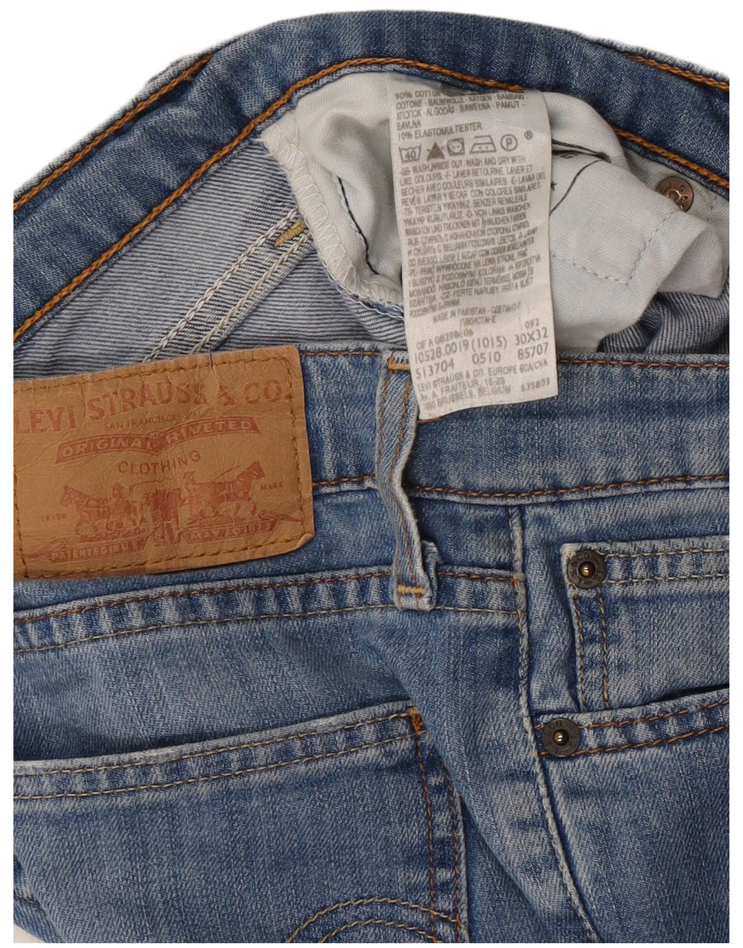 Levi's Damen Straight Jeans W30 L30 Blaue Baumwolle