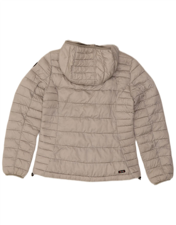Napapijri Wattierte Damenjacke mit Kapuze, UK 16, Größe L, Grau