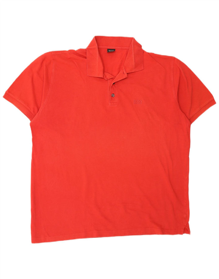 Hugo Boss Herren Poloshirt 2XL rote Baumwolle