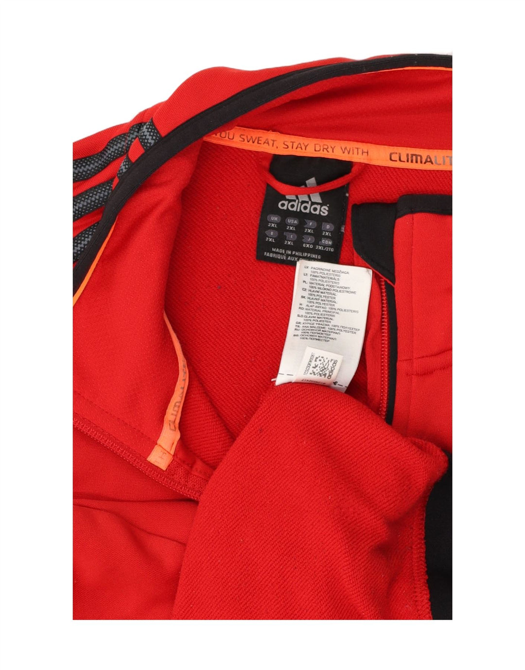 Adidas Herren Climalite Trainingsanzug Top Jacke 2XL Rot Polyester