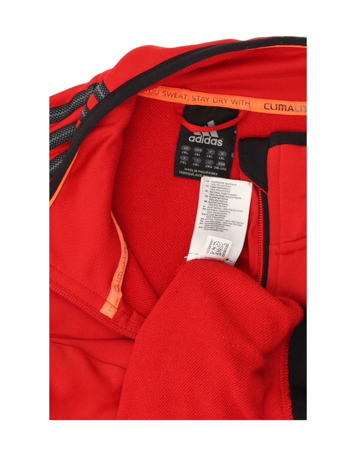 Adidas Herren Climalite Trainingsanzug Top Jacke 2XL Rot Polyester