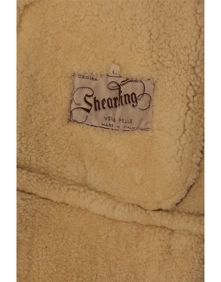 Vintage Herren Shearling Jacke UK 40 Large Braun