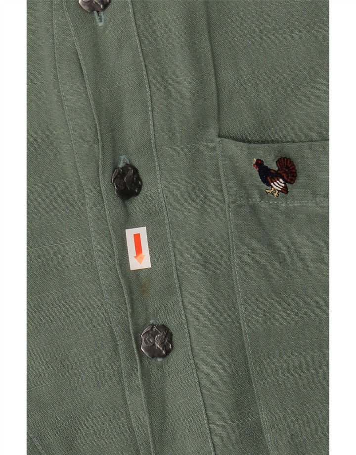 Vintage Herren Kurzarmhemd 2XL Grün