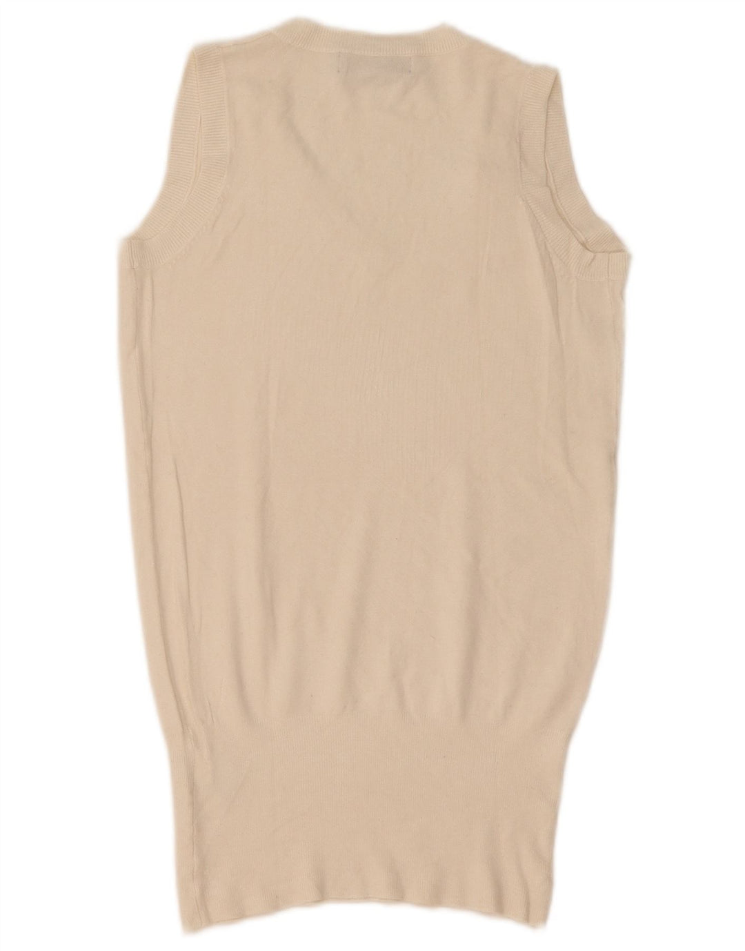 Zara Damen Weste Top UK 12 Medium Weiß Rayon