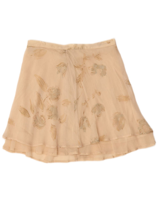 Vintage Womens Mini Skirt W28 Medium  Beige Floral