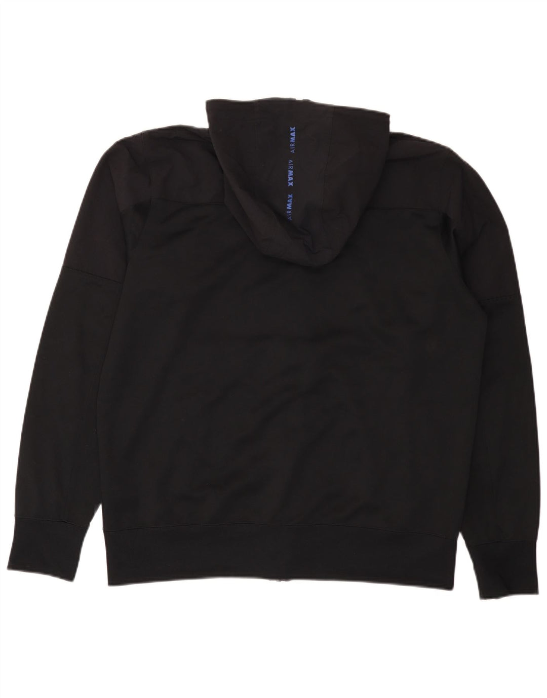 Nike Herren-Kapuzenpullover mit grafischem Reißverschluss, groß, aus schwarzem Polyester
