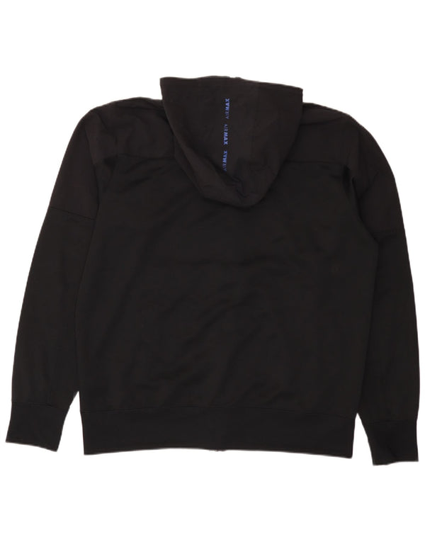 Nike Herren-Kapuzenpullover mit grafischem Reißverschluss, groß, aus schwarzem Polyester