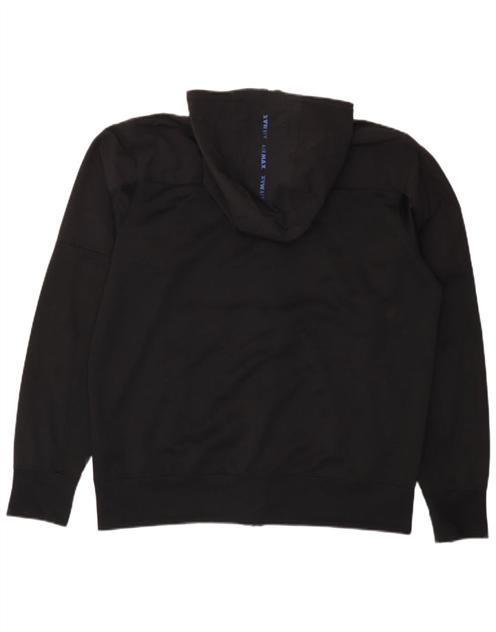 Nike Herren-Kapuzenpullover mit grafischem Reißverschluss, groß, aus schwarzem Polyester