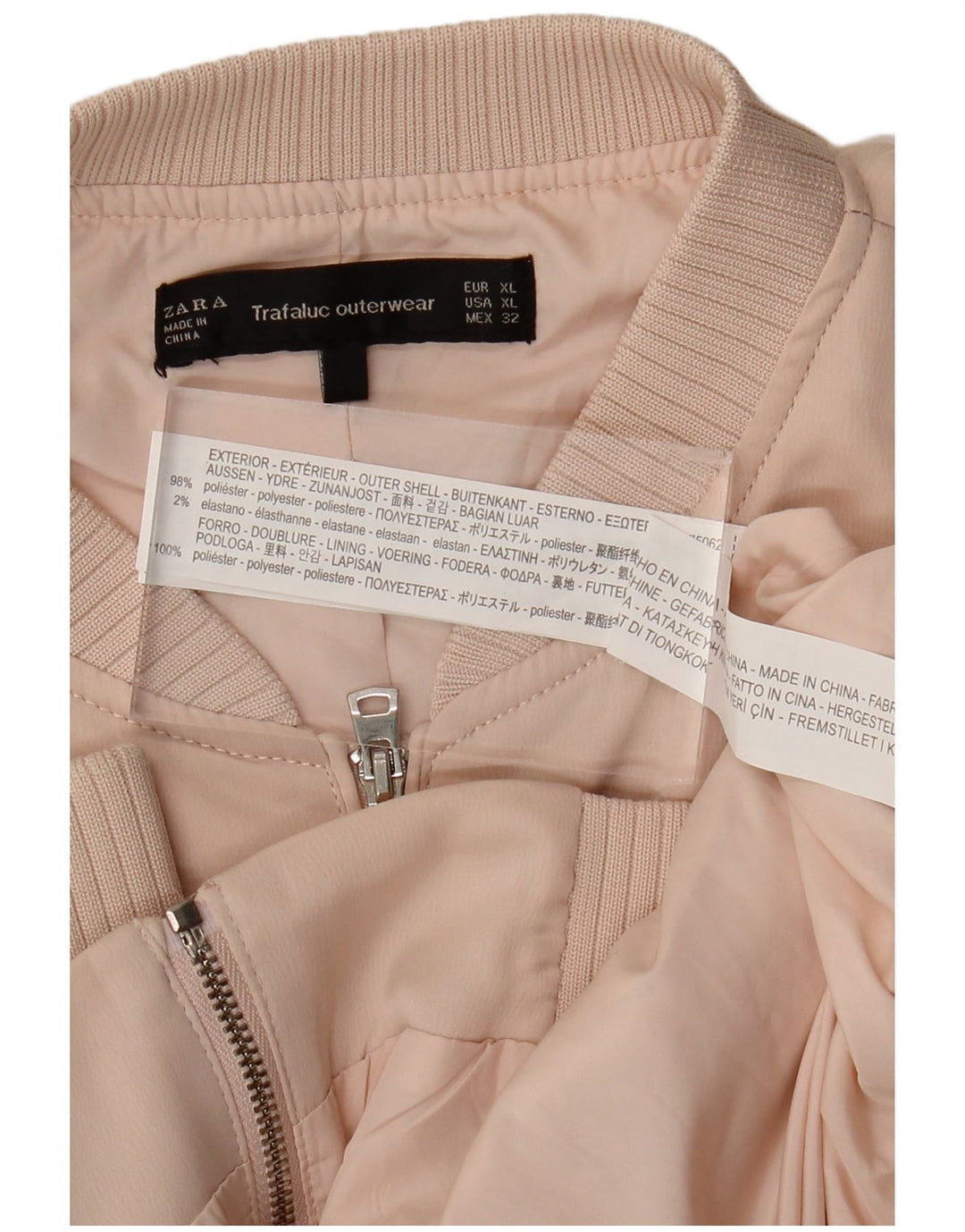ZARA Damen Bomberjacke UK 18 XL Rosa Polyester