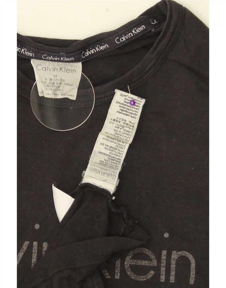 Calvin Klein Herren Grafik-T-Shirt-Oberteil aus mittelschwarzer Baumwolle