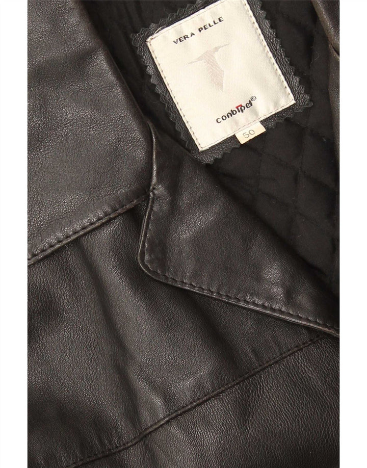 Conbipel Herren 4-Knopf-Lederblazer IT 50 Large Schwarz