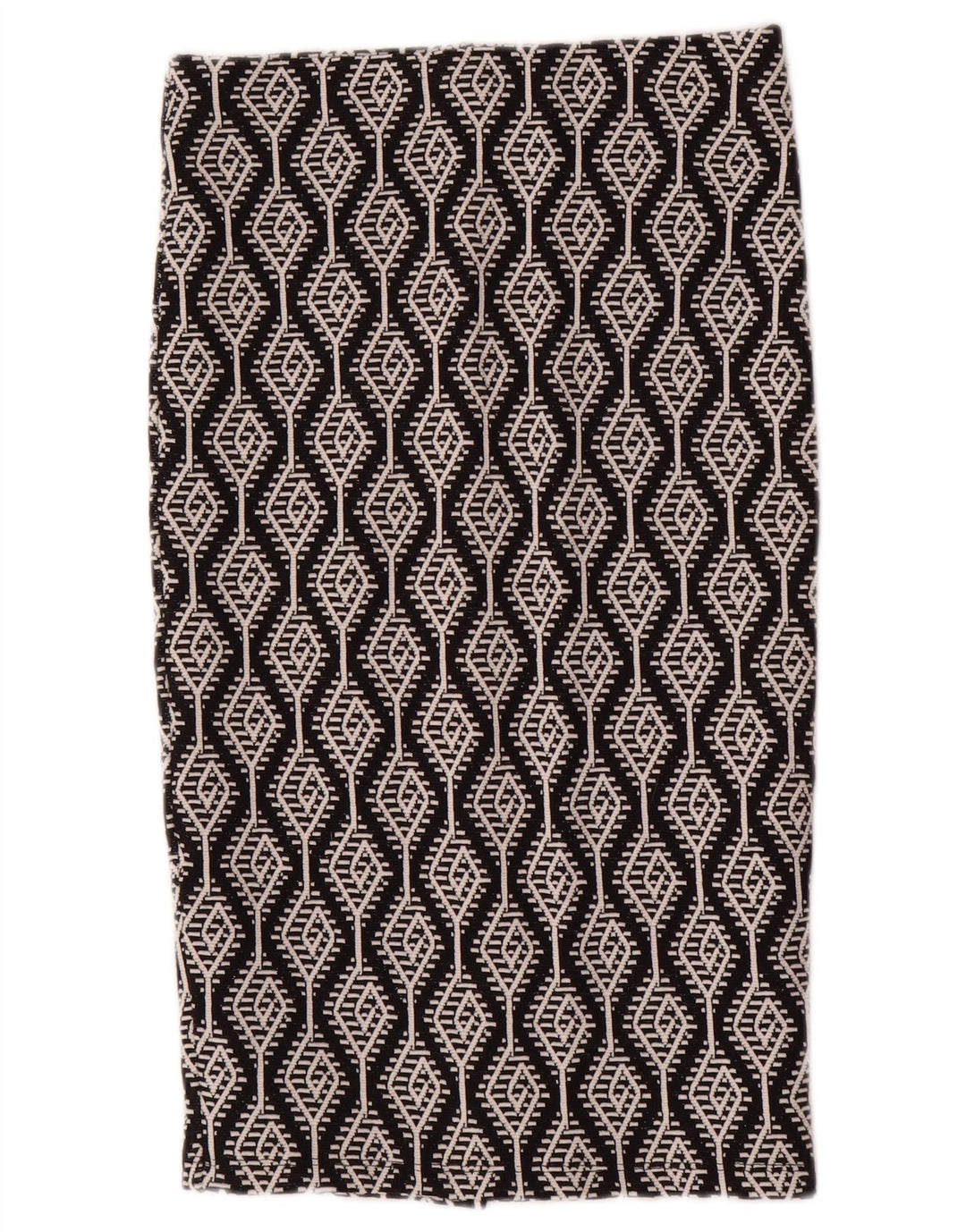 Gerader Damenrock von Zara, Größe S, Größe W26, Schwarz, Ikat-Baumwolle