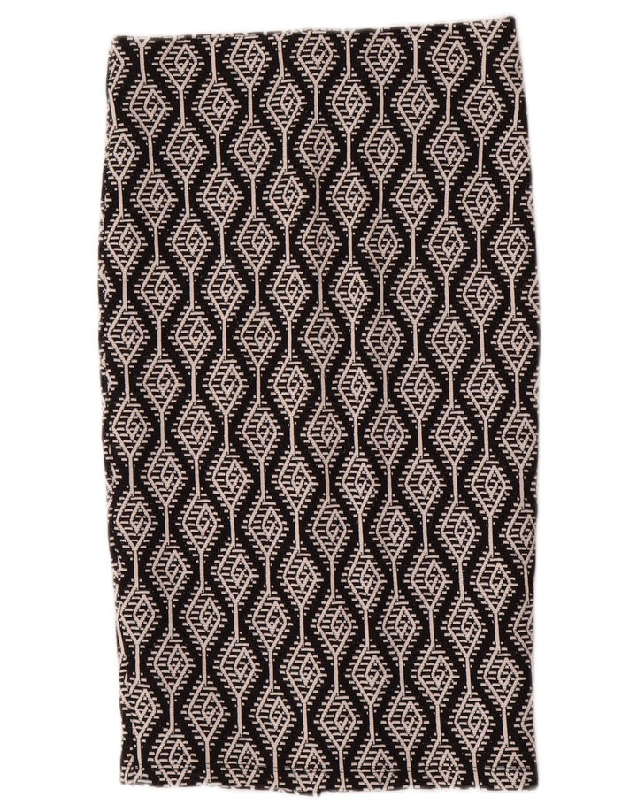 Gerader Damenrock von Zara, Größe S, Größe W26, Schwarz, Ikat-Baumwolle