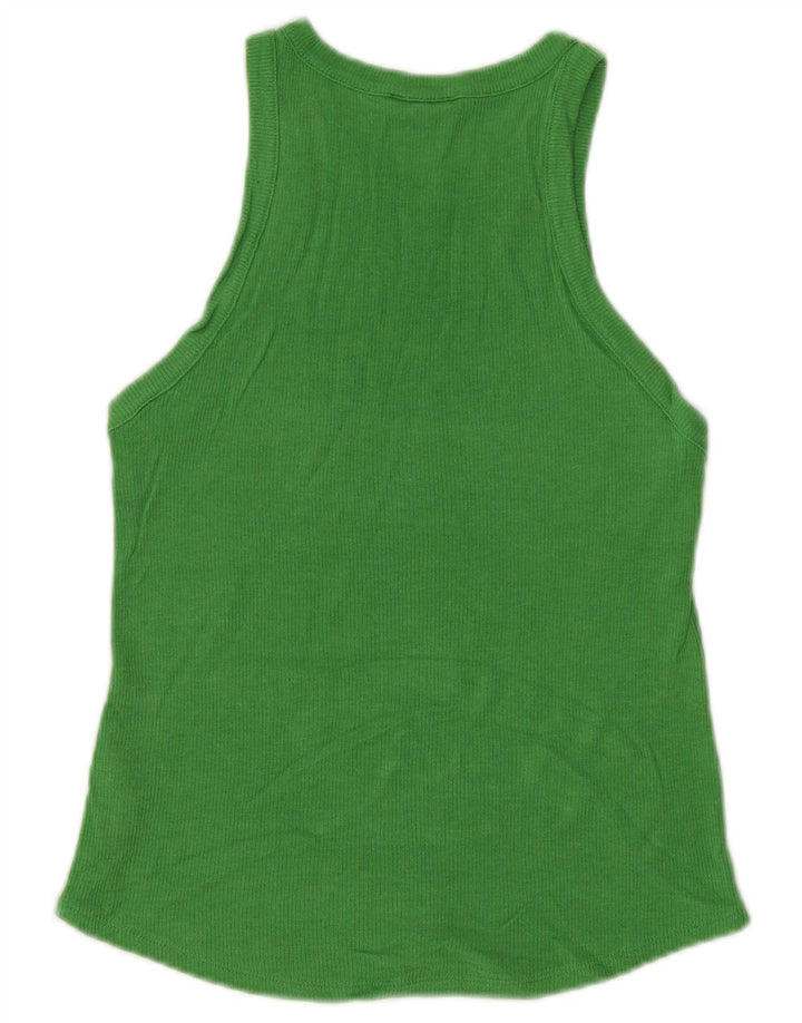 Massimo Dutti Damen Weste Top UK 12 Mittelgrün Lyocell