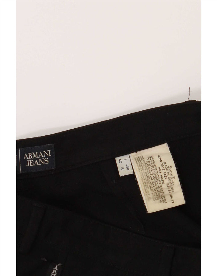 Armani Damen Bootcut Freizeithose UK 12 Medium W28 L30 Schwarz Polyester