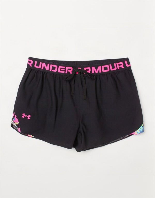 Under Armour Mädchen-Sportshorts mit lockerer Passform, 13–14 Jahre, XL, schwarze Tarnung
