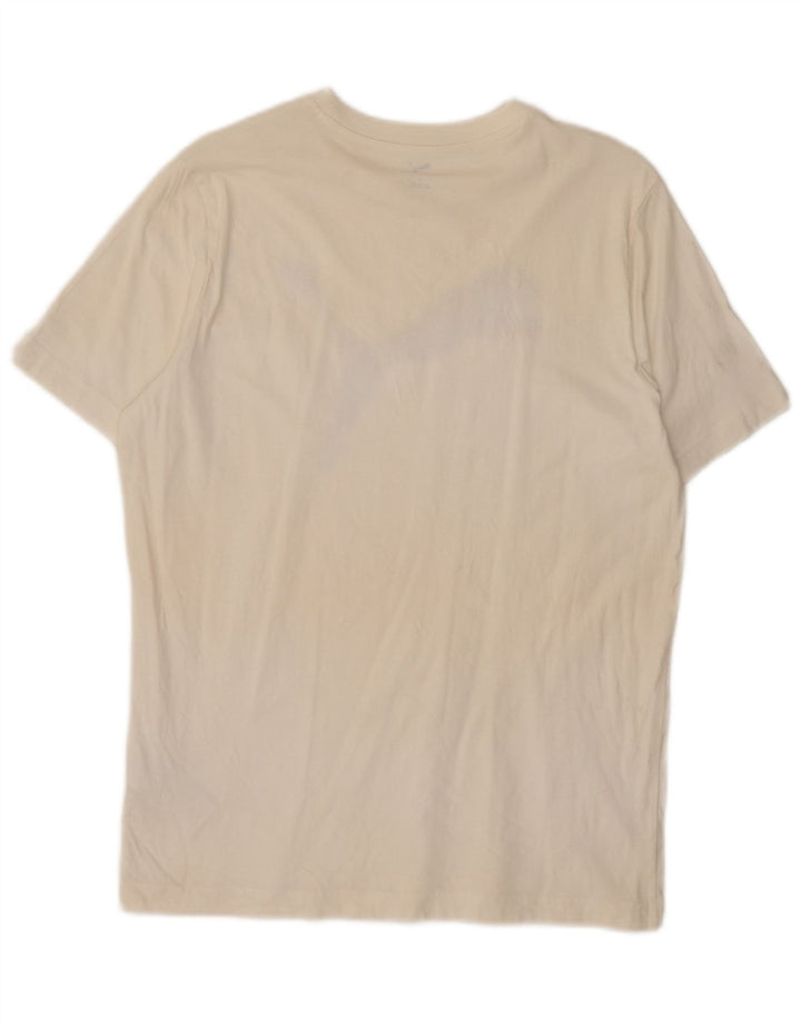 Puma Herren Grafik-T-Shirt-Oberteil aus mittelweißer Baumwolle