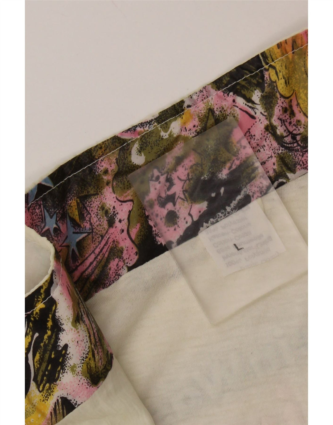 VINTAGE Damen Grafik-Trainingsanzug-Top-Jacke UK 16 Large Off White