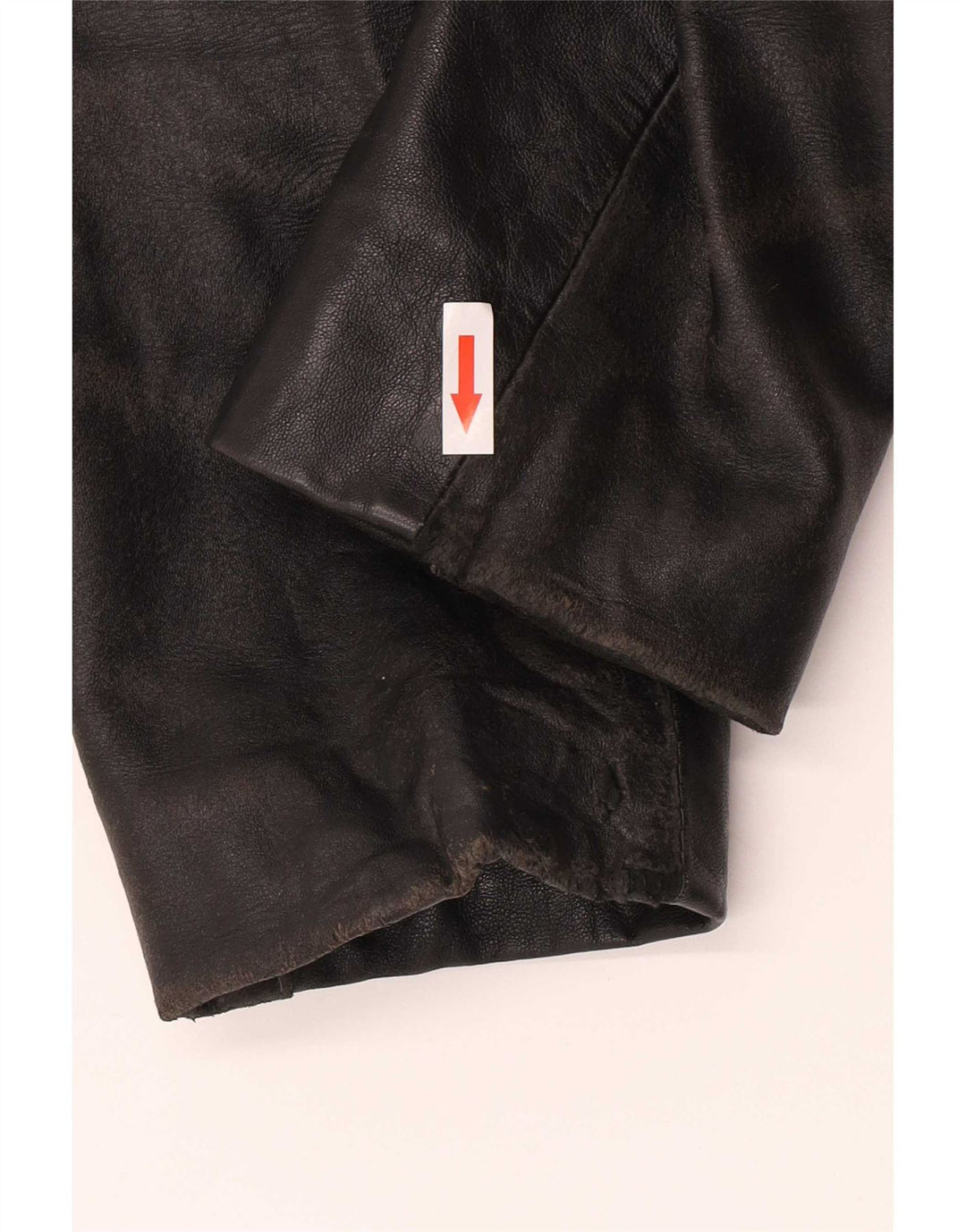 Vintage Damen 3-Knopf-Lederblazerjacke UK 12 Mittelschwarz