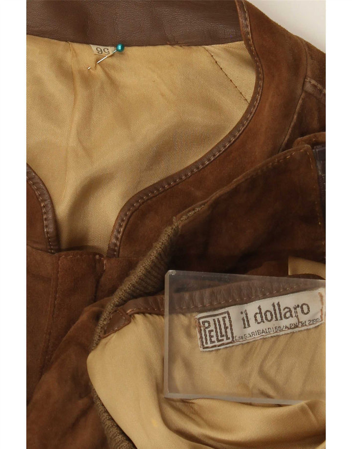 Vintage Herren Wildleder Bomberjacke IT 56 3XL Braunes Leder