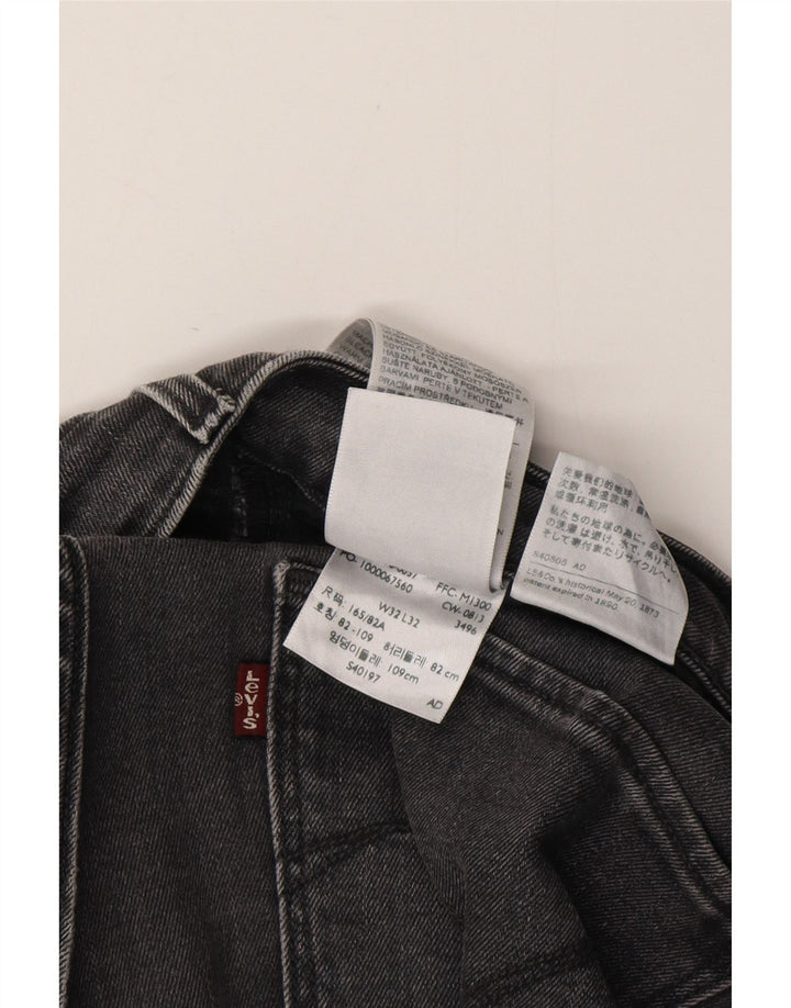 LEVI'S Damen-Jeans mit hohem Bund, Röhrenjeans, W32, L32, schwarze Baumwolle