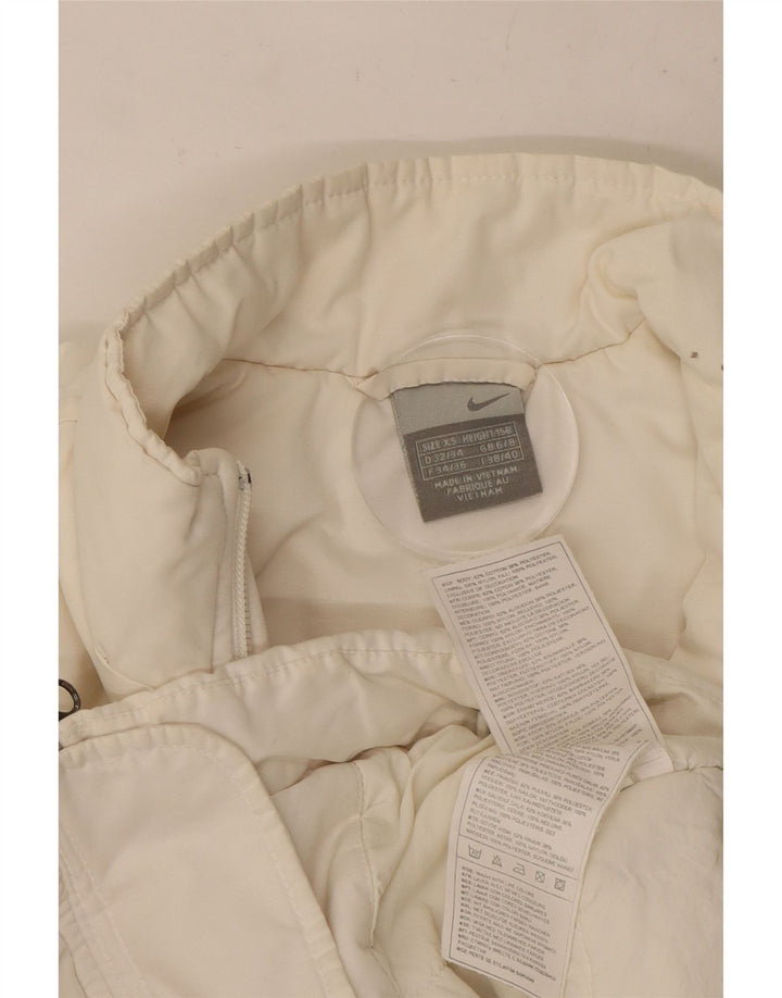 Nike Damen Windjacke UK 4/6 XS Weiße Baumwolle