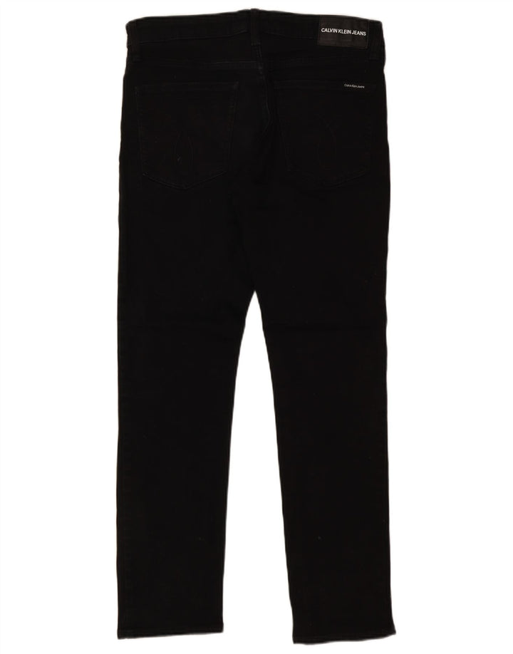 Calvin Klein Herren Slim Jeans W31 L30 Schwarze Baumwolle