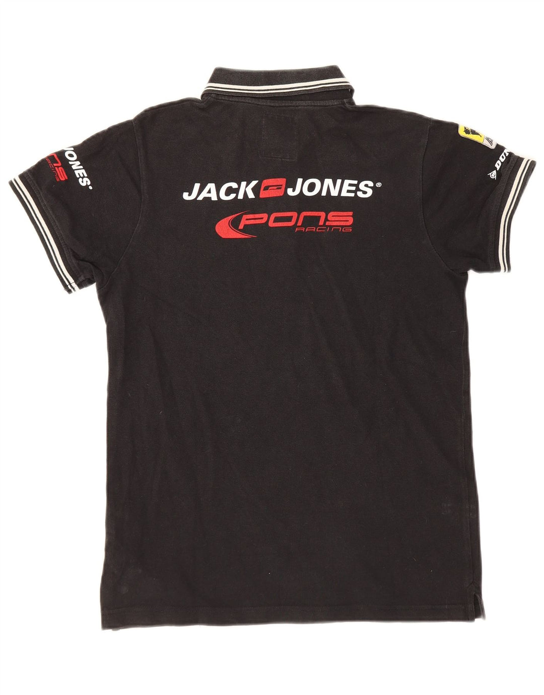Jack & Jones Herren-Poloshirt mit Grafik, Größe S, schwarze Baumwolle