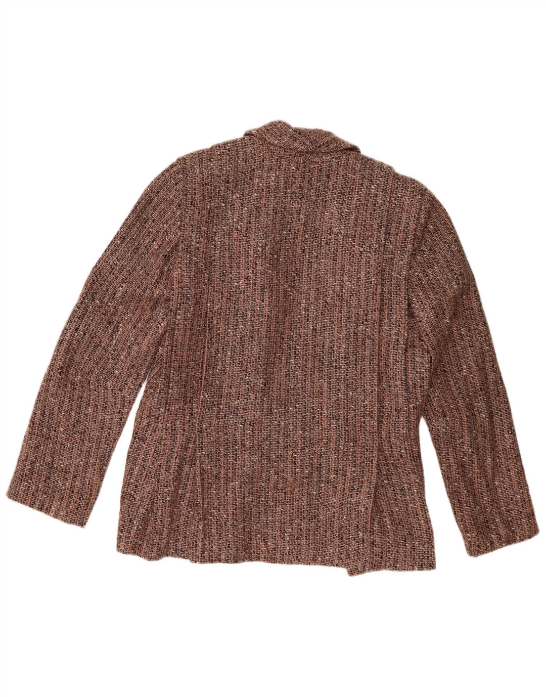 Offene Blazerjacke für Damen von Michelle, IT 46, große braun gesprenkelte Wolle