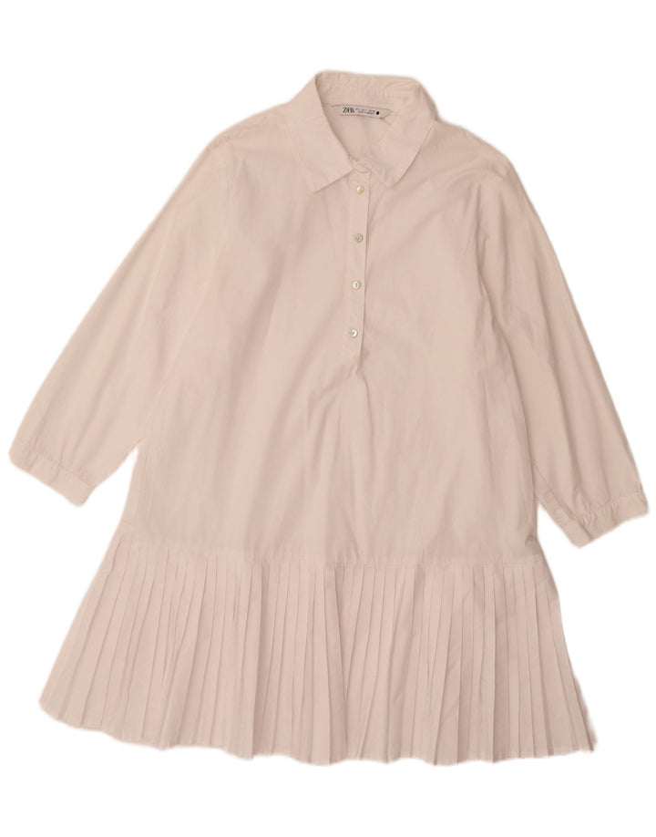 Zara Damen-Kleid mit 3/4-Ärmeln, A-Linie, Gr. 14, Größe L, Weiß, Polyester