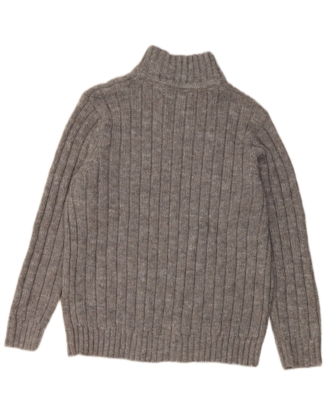Marks & Spencer Herren-Pullover mit Reißverschluss am Hals, großes, grau meliertes Acryl