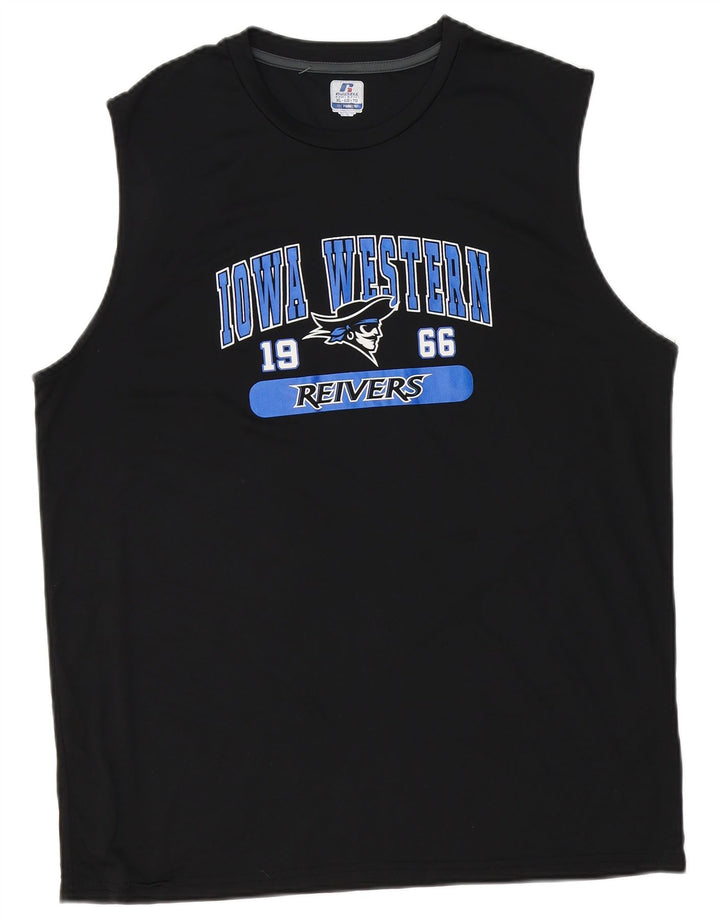 Russell Athletic Herren Dri-Power Graphic Weste Top XL Schwarz