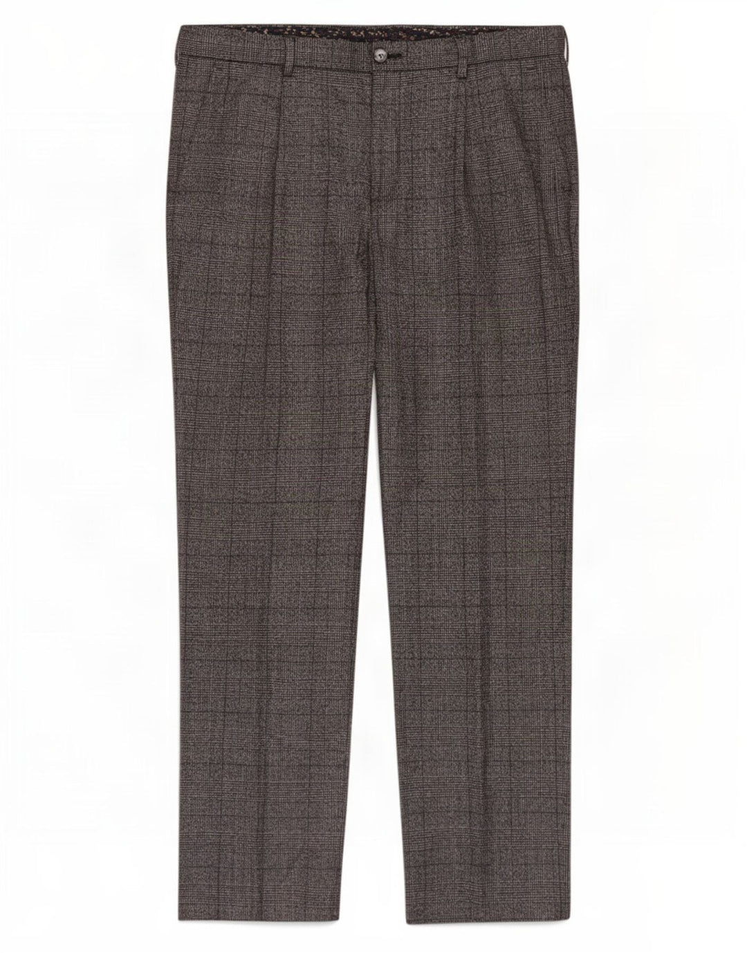 Marks & Spencer Herren-Anzughose, normal, W36 L33, grau kariertes Polyester