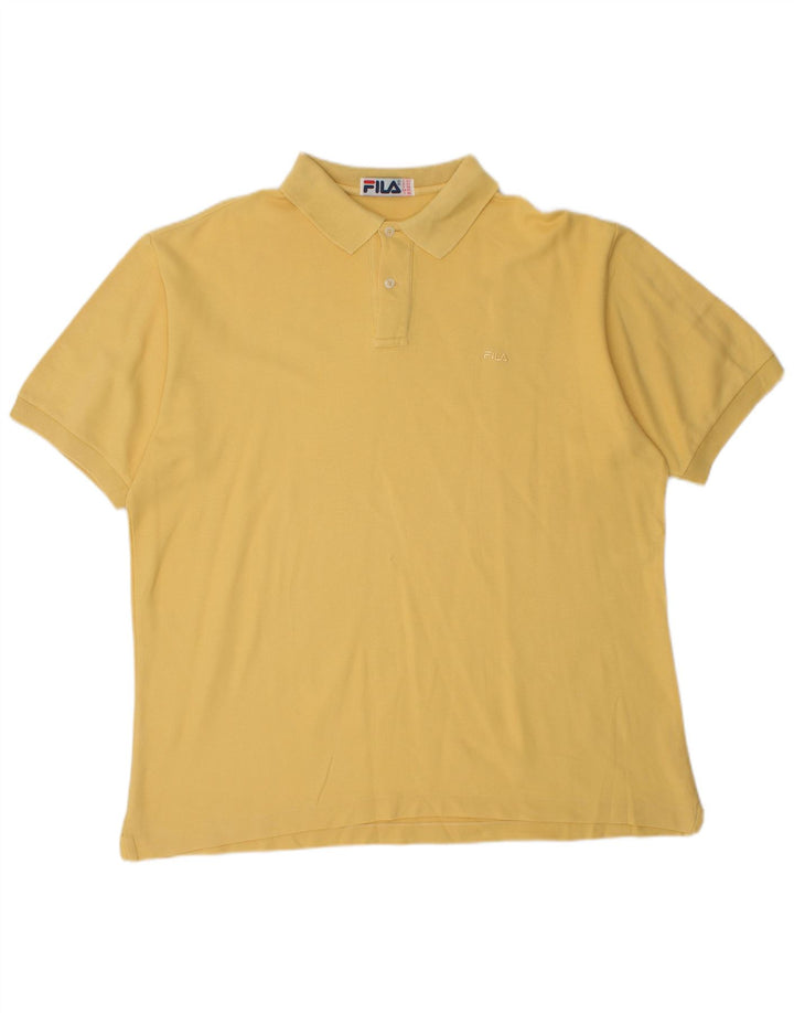 Fila Herren Poloshirt IT 52 Large Gelb Baumwolle
