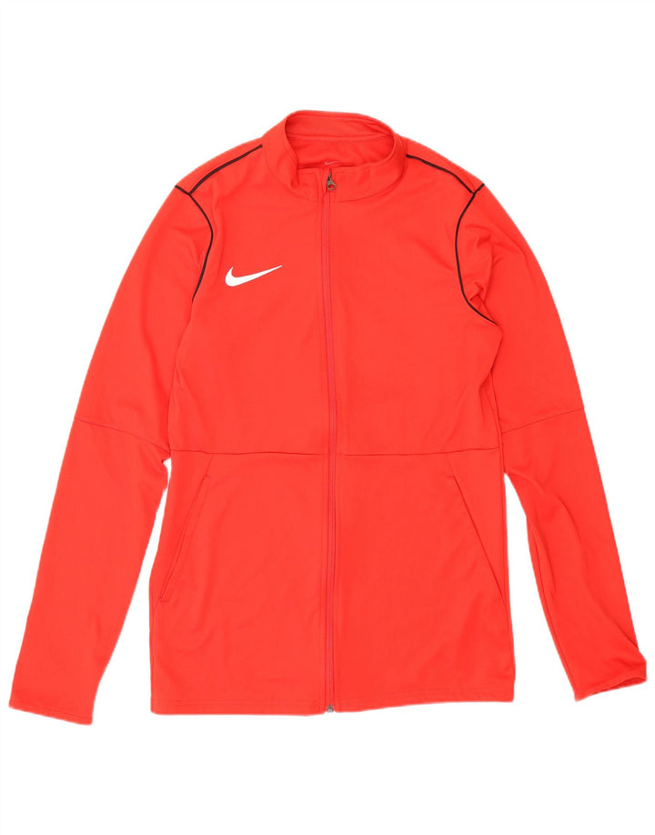 Nike Damen Dri Fit Trainingsanzug Top Jacke UK 10 Small Rot Polyester