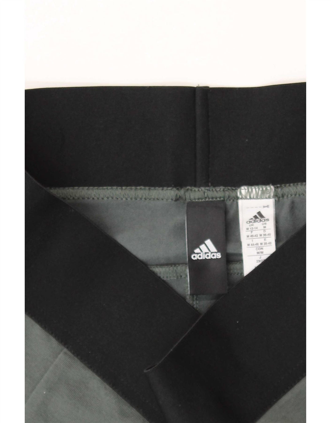 Adidas Damen Leggings UK 12/14 Mittelgraue Colourblock-Baumwolle