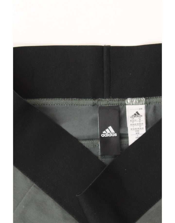 Adidas Damen Leggings UK 12/14 Mittelgraue Colourblock-Baumwolle